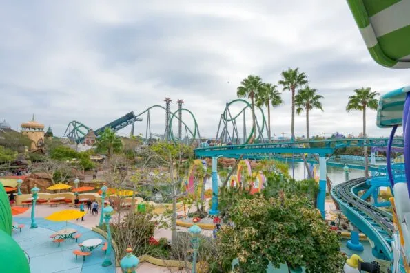 Roller coaster view at Universal Orlando.