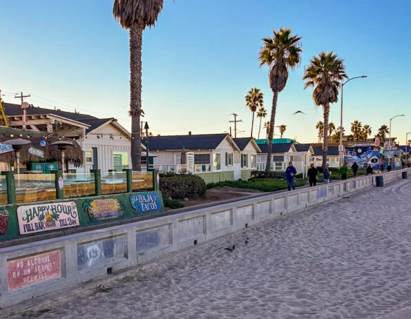 The beachfront side of The Beach Cottages along the PB boardwalk.