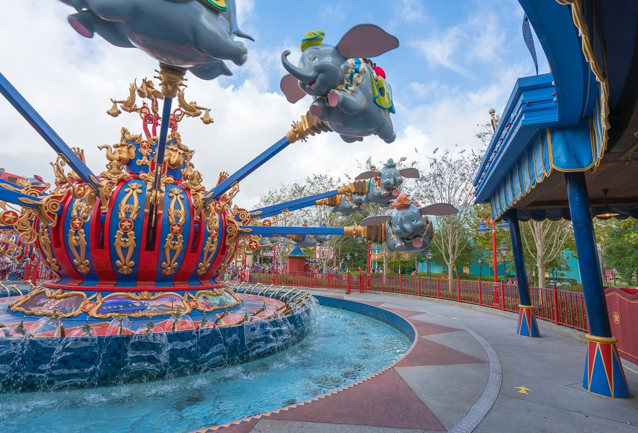 The Dumbo ride spins around at Magic Kingdom