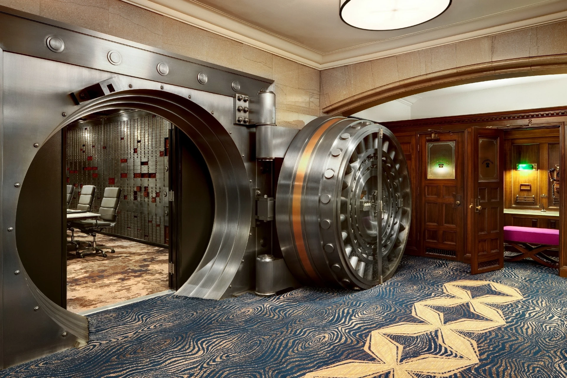 The old bank vault turned conference room at Courtyard by Marriott San Diego Downtown.