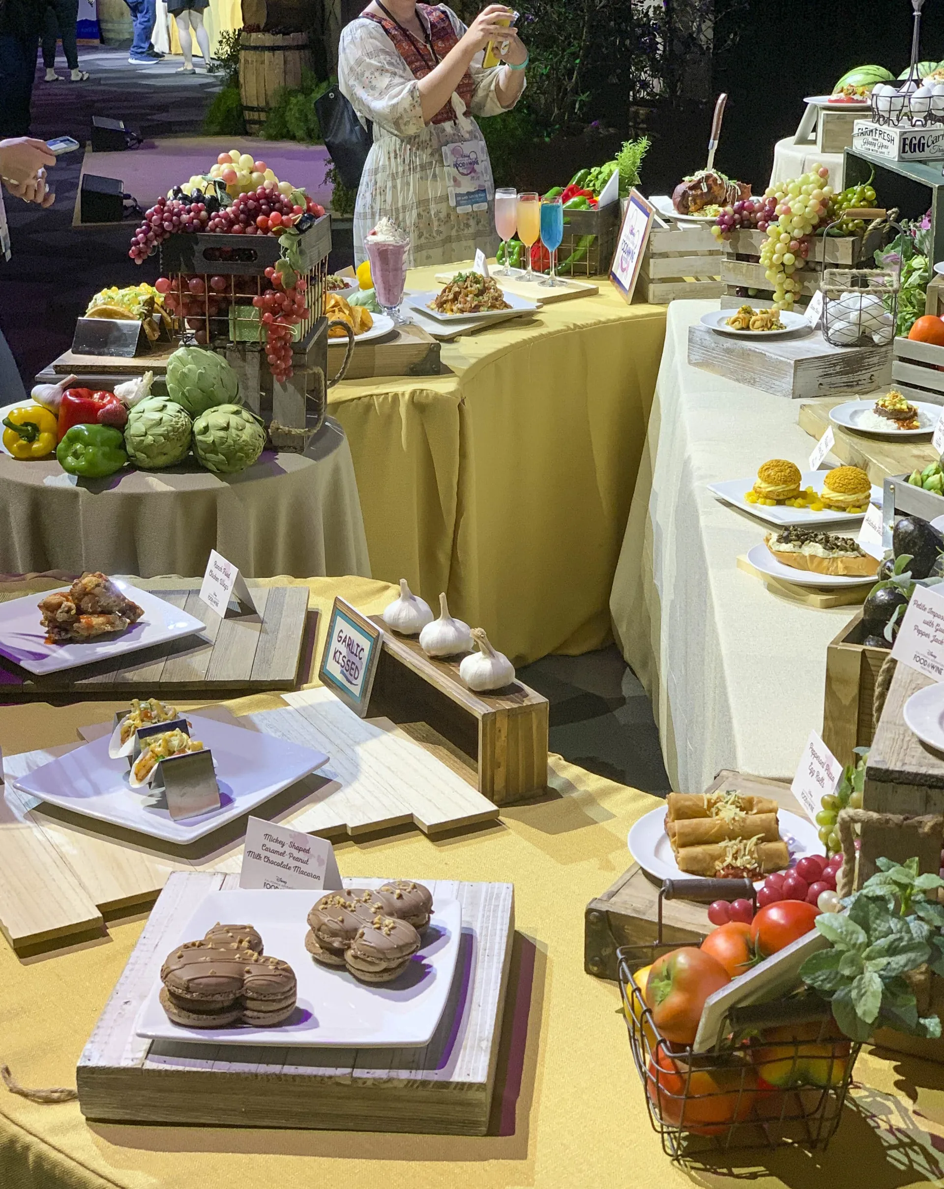 A table full of every food dish offered at the festival at its media preview event.