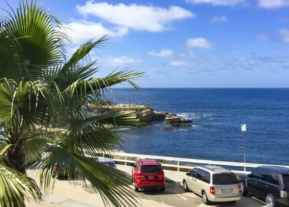 Parking spaces at La Jolla Cove.