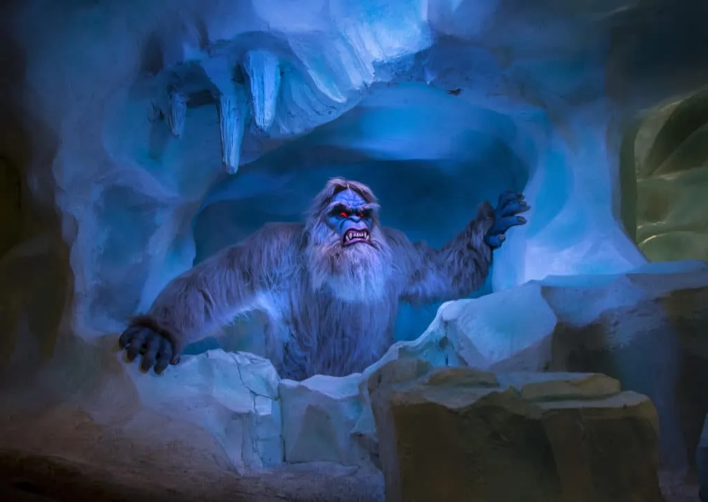 The Abominable Snowman scares riders on the Matterhorn Bobsleds, one of the most popular Disneyland rides