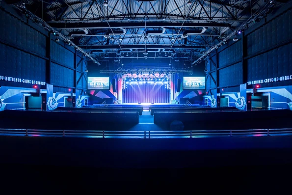 View of the City National Grove stage before a show.