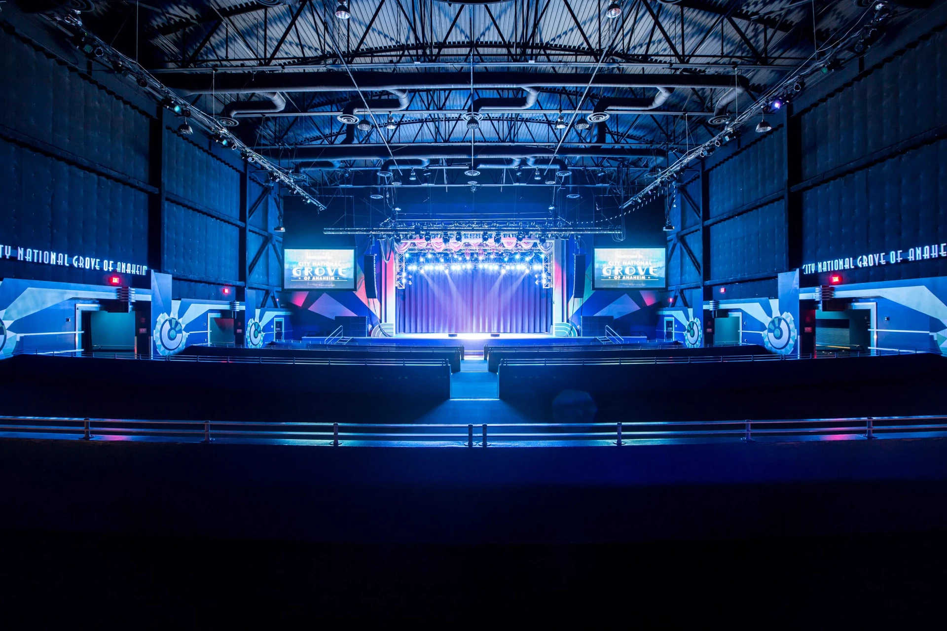 View of the City National Grove stage before a show.