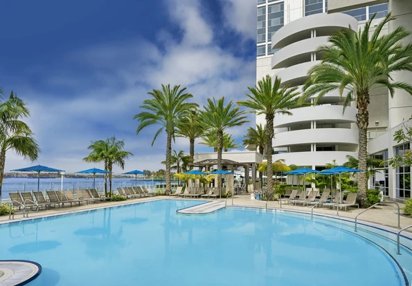 The waterfront pool at Hilton San Diego Bayfront Hotel.