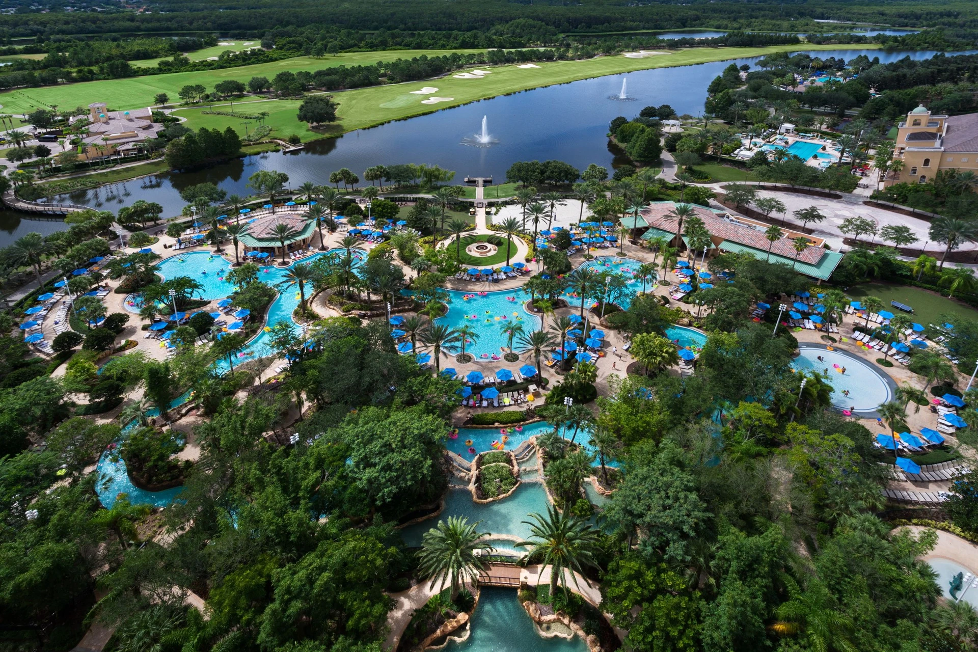 The lazy river at JW Marriott Orlando Grande Lakes, an Orlando family resort.