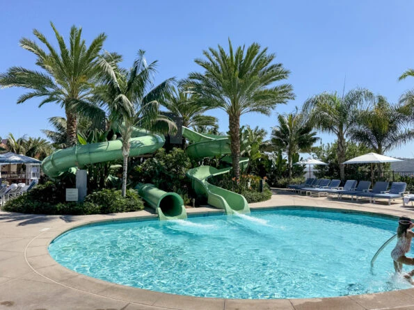 The two waterslides at Park Hyatt Aviara Resort.