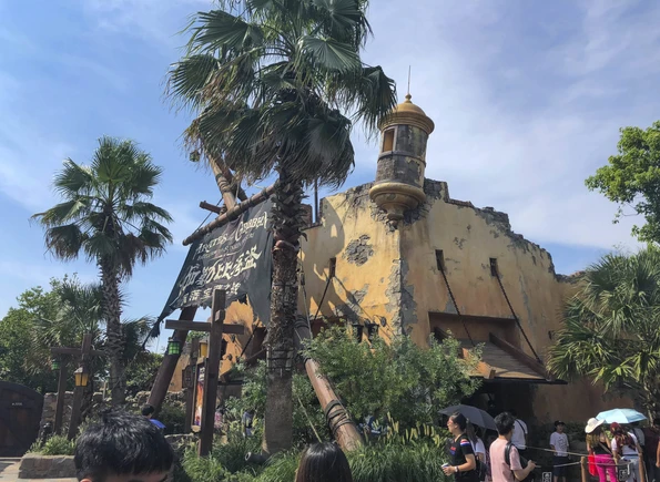 A line enters the Pirates of the Caribbean ride at Shanghai Disneyland.