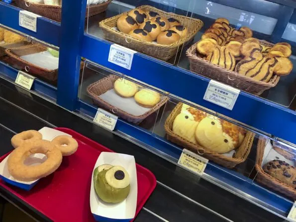 Pastries, breads and desserts at Remy's Patisserie inside Shanghai Disneyland.