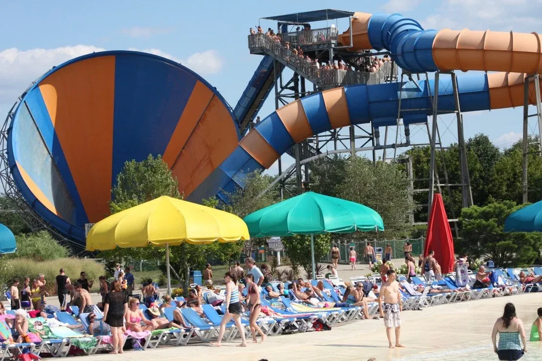 The beach at Kings Island theme park's Soak City water park in Ohio.