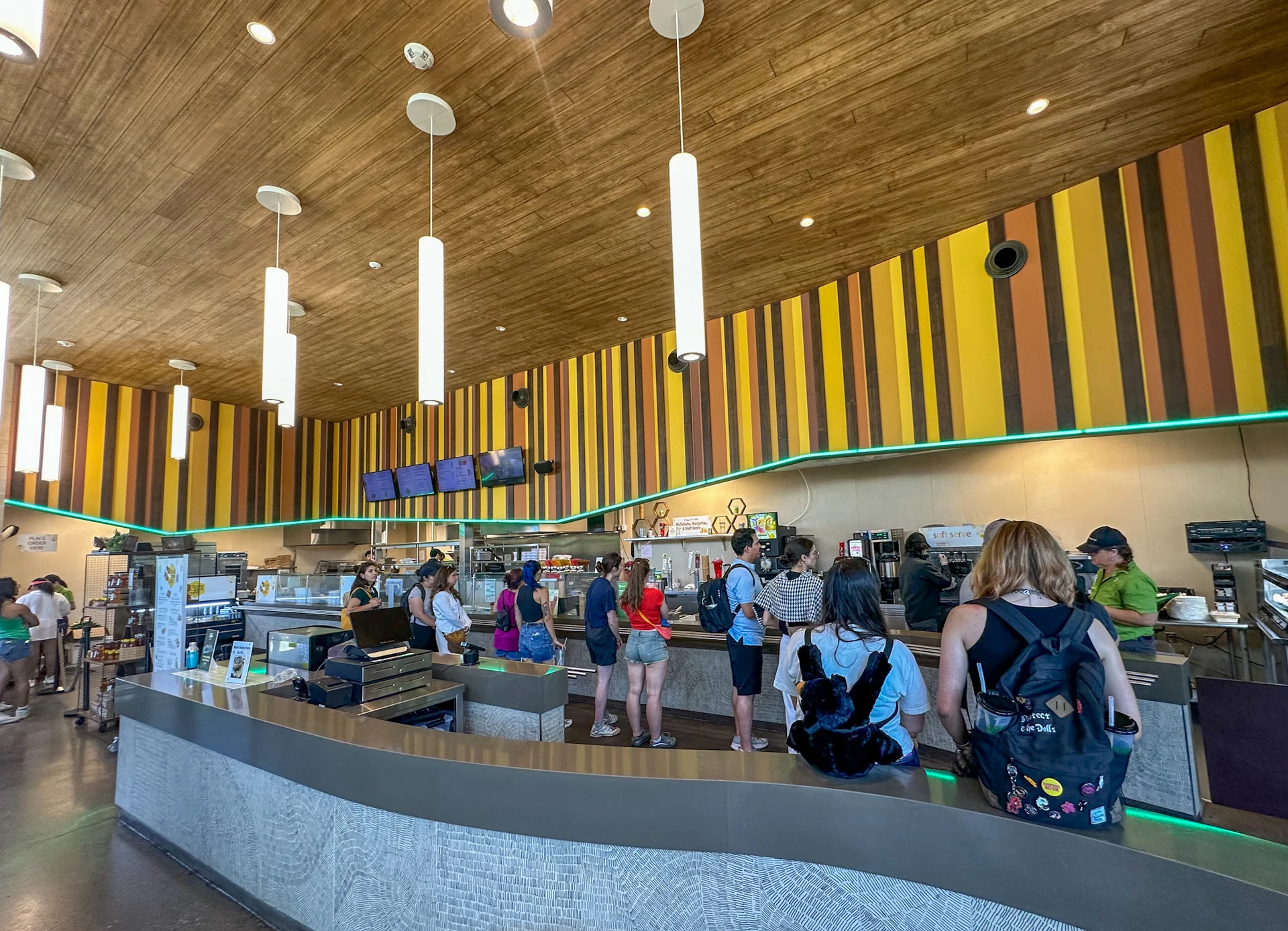 Guests wait in line to counter order at Busy Bee Cafe.