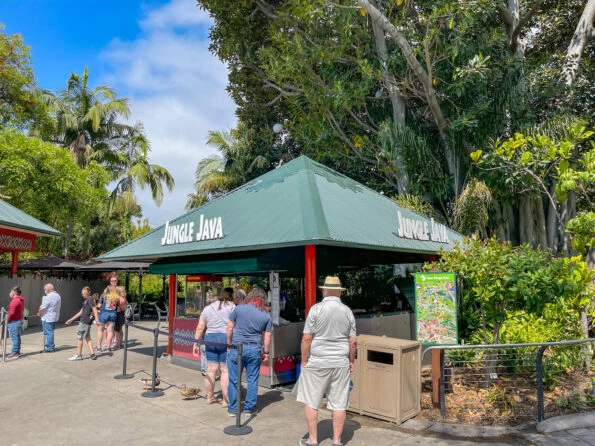 People wait in line at Jungle Java at San Diego Zoo.
