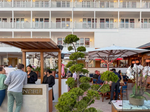 People wait outside to eat at Nobu Del Coronado