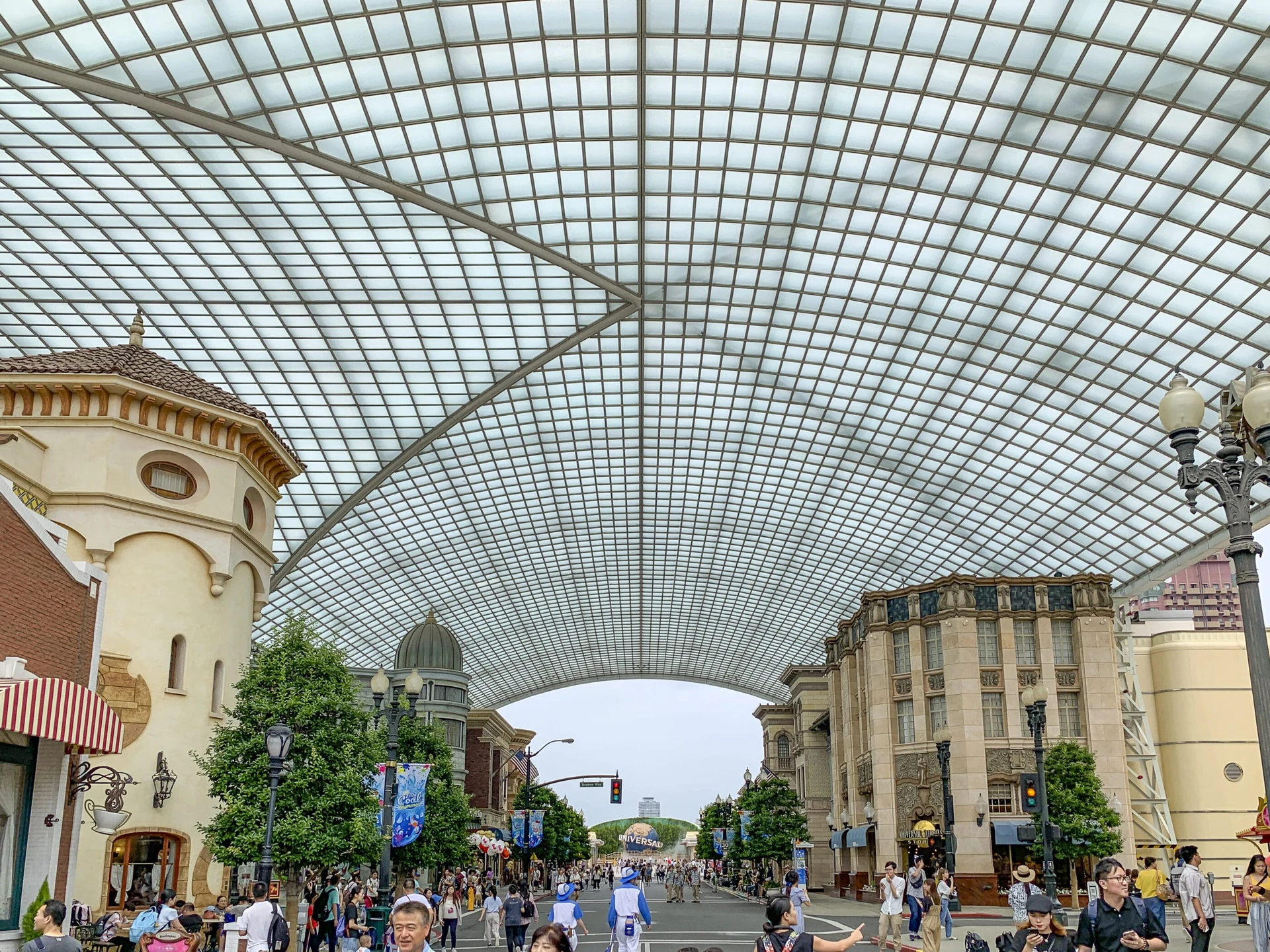 View of Hollywood down to the Universal globe.