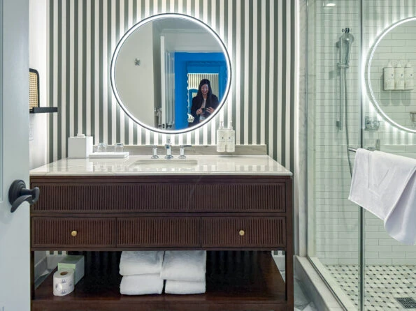 My bathroom in The Victorian building at Hotel del Coronado