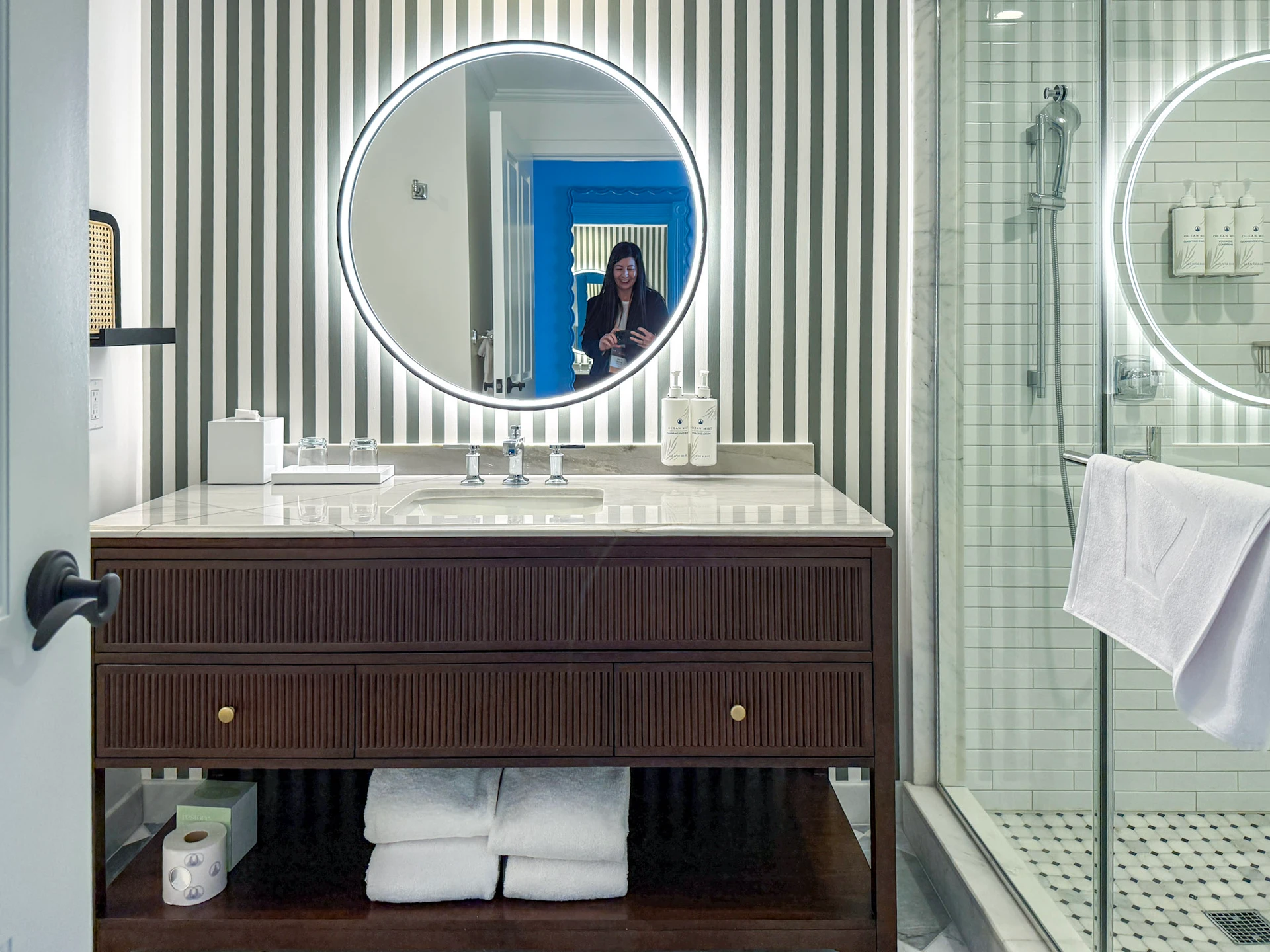 My bathroom in The Victorian building at Hotel del Coronado