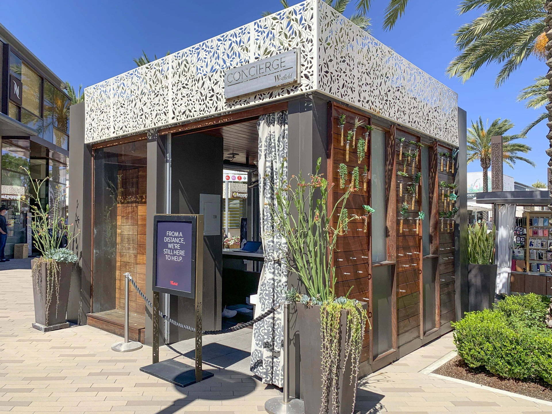 The concierge booth at Westfield UTC mall.