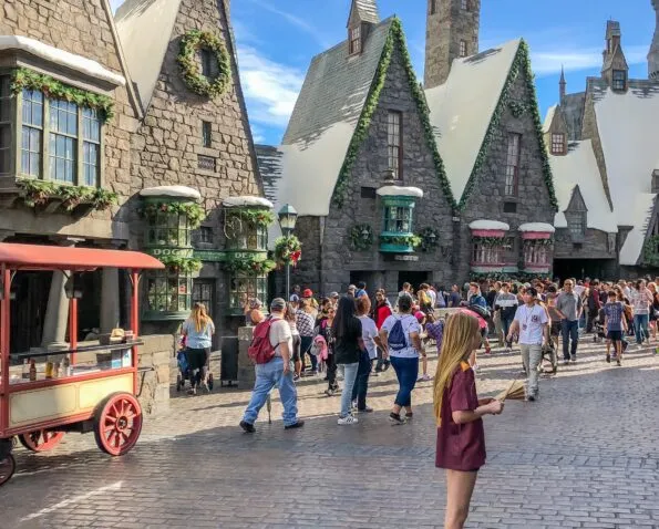 My daughter debates which Magic Want station in Hogsmeade to try.