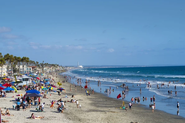 San Diego in August at the beach in Oceanside, Cal