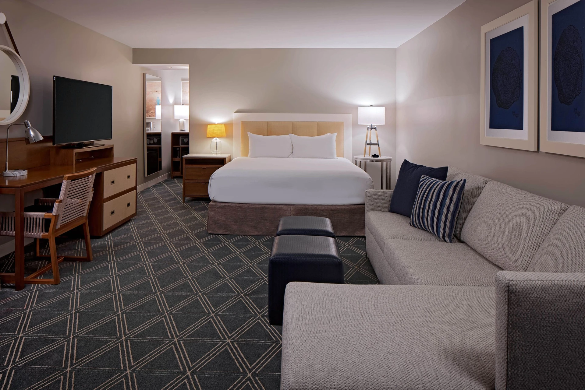 A king guest room at Hyatt Regency Mission Bay Spa & Marina.