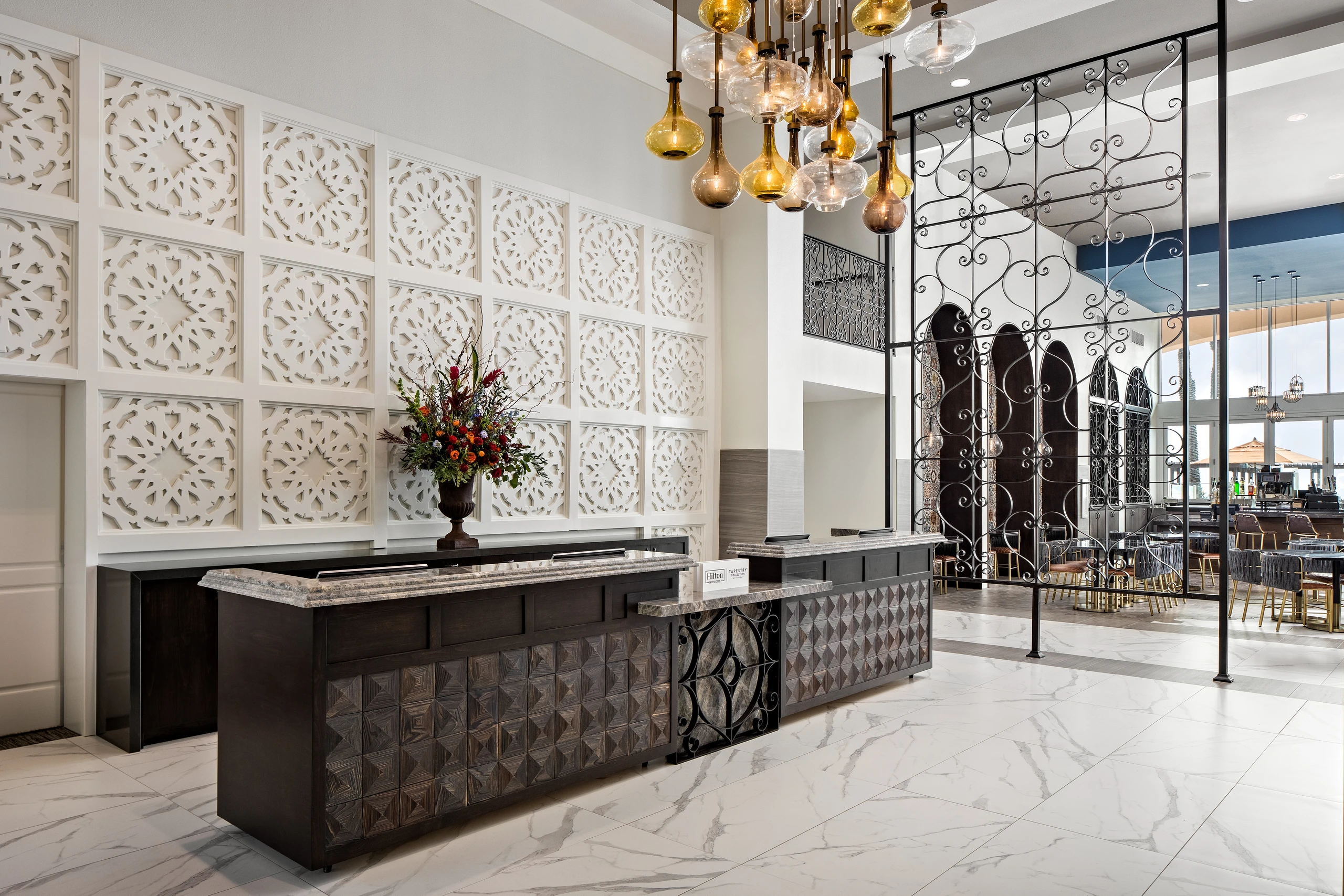 Cassara Carlsbad front desk in the lobby area.