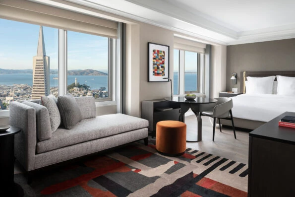 Views on a sunny day from a Deluxe Bay View King room.