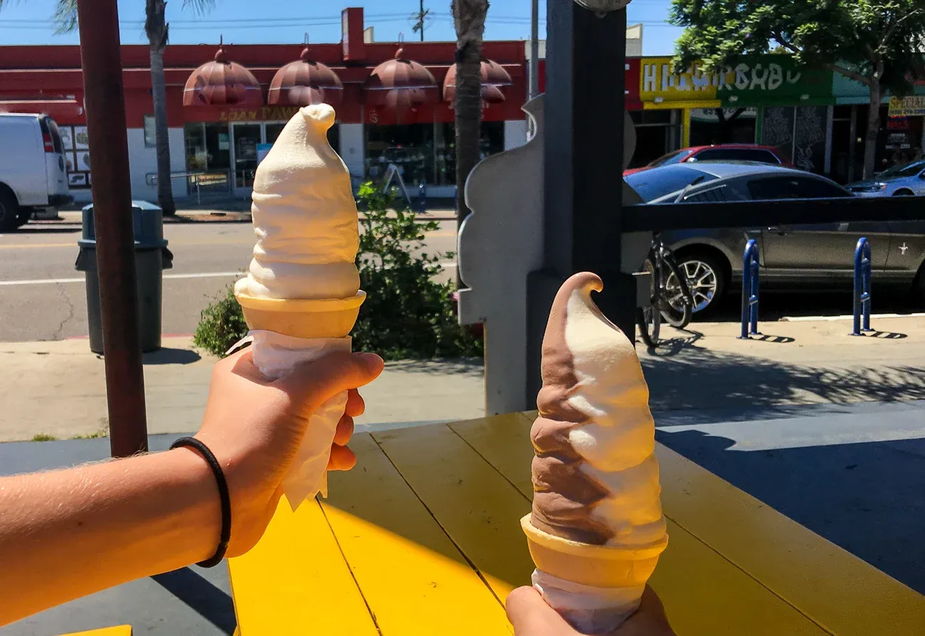 Soft serve cones from Mr. Frostie.