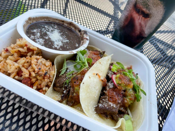 My tacos from Sabertooth Grill at San Diego Zoo.