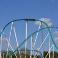 A Carowinds roller coaster on the track.