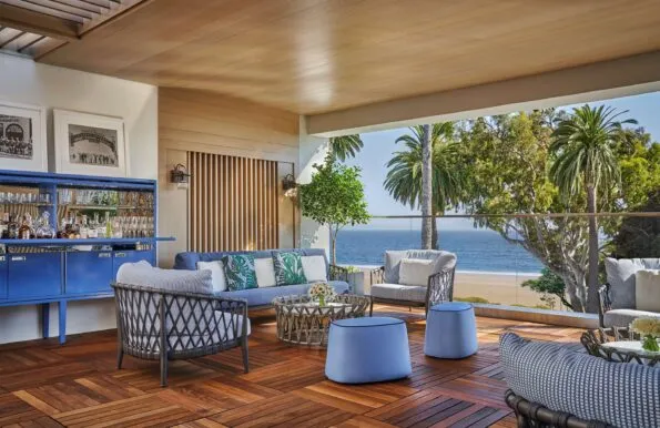 Ocean views from a seating area at Oceana Santa Monica.