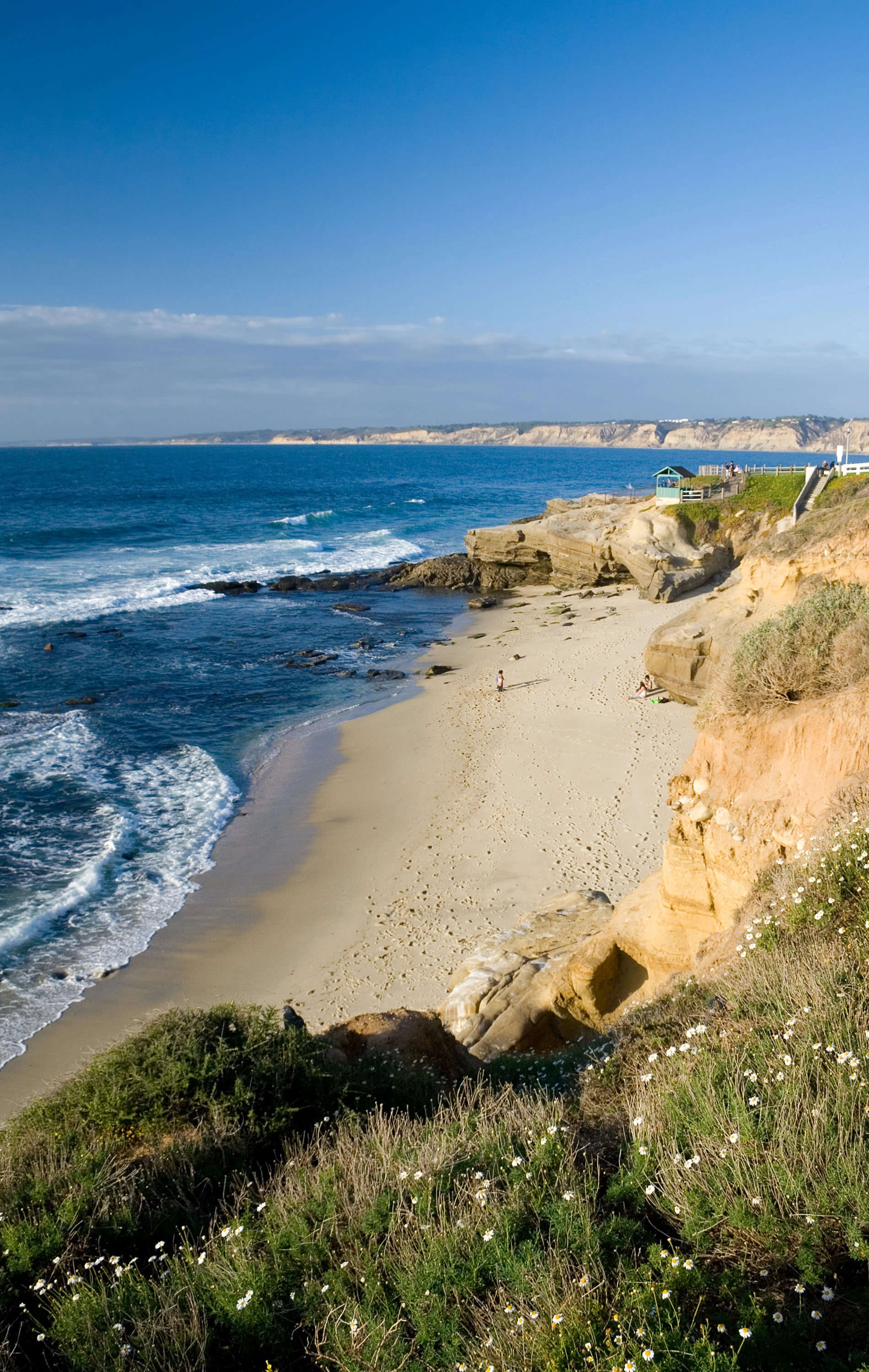 The sand at La Jolla Shell Beach on an uncrowded day.