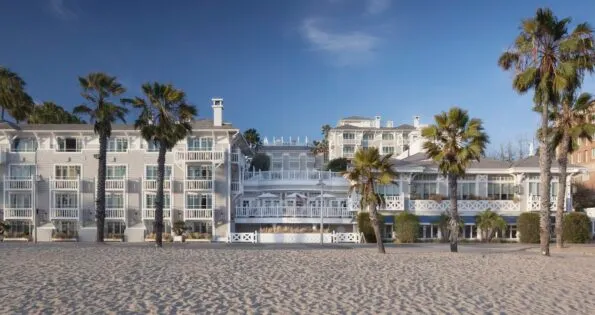 View from the sand Shutters on the Beach in Santa Monica.