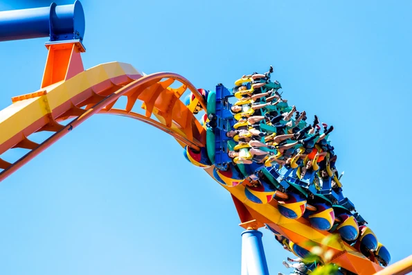 A roller coaster on a track at Dorney Park.