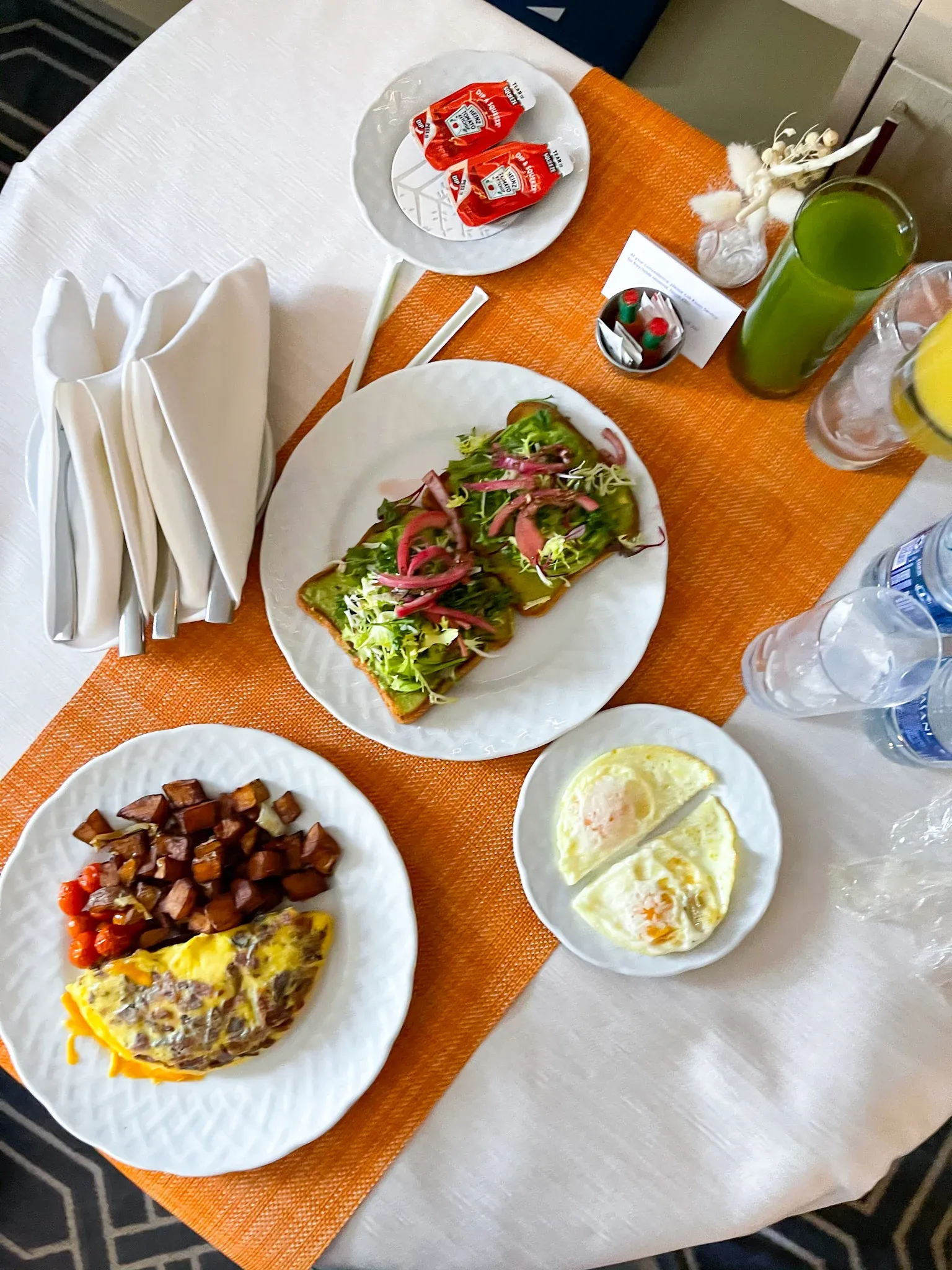 Our breakfast room service tray at Four Seasons Atlanta
