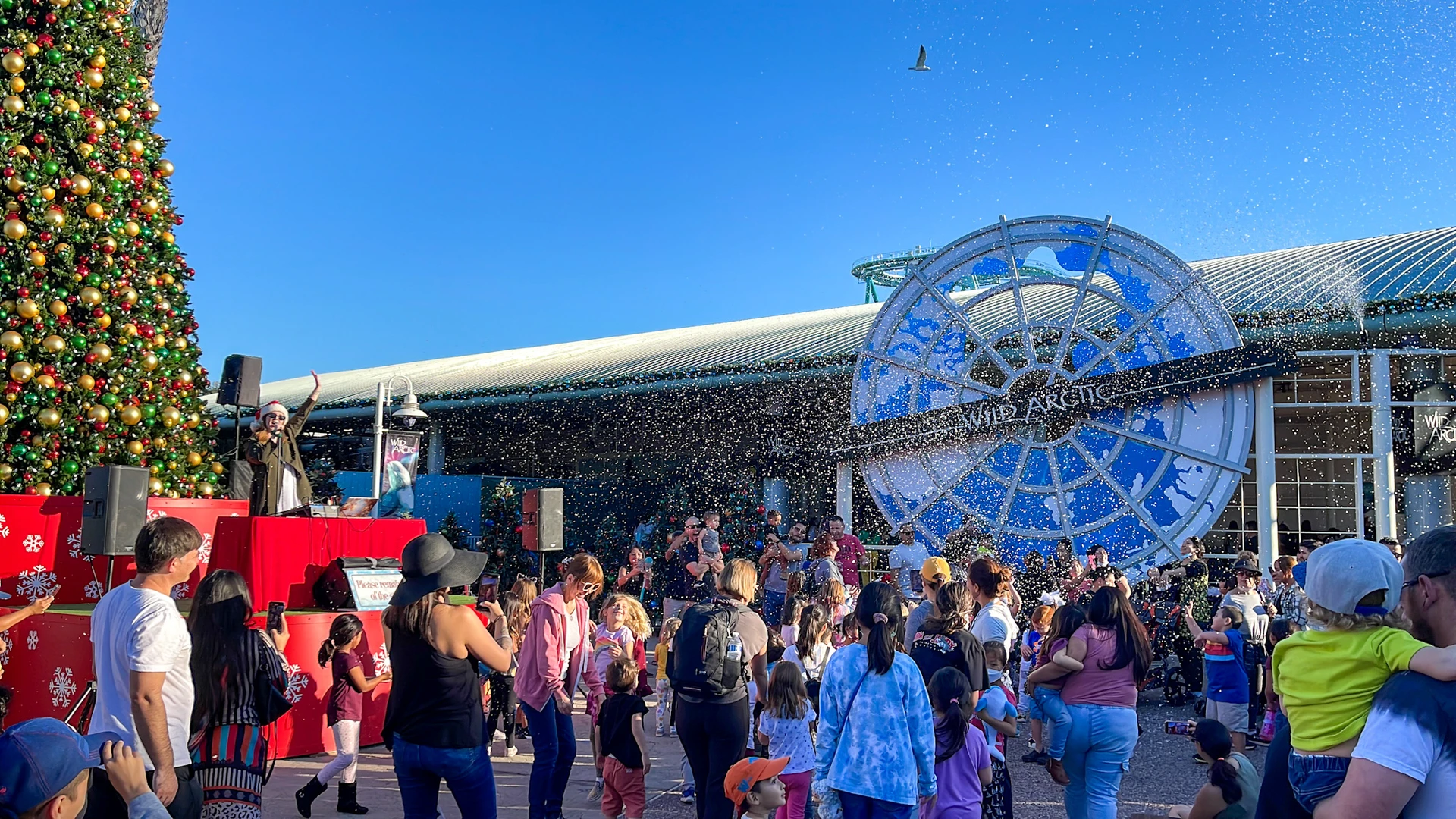 Snow at SeaWorld San Diego during Christmas Celebration
