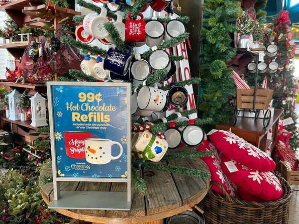 Hot chocolate mugs at the SeaWorld San Diego Christmas Celebration