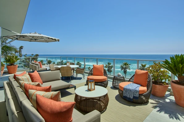 Estate Suite balcony with ocean views at The Seabird Resort
