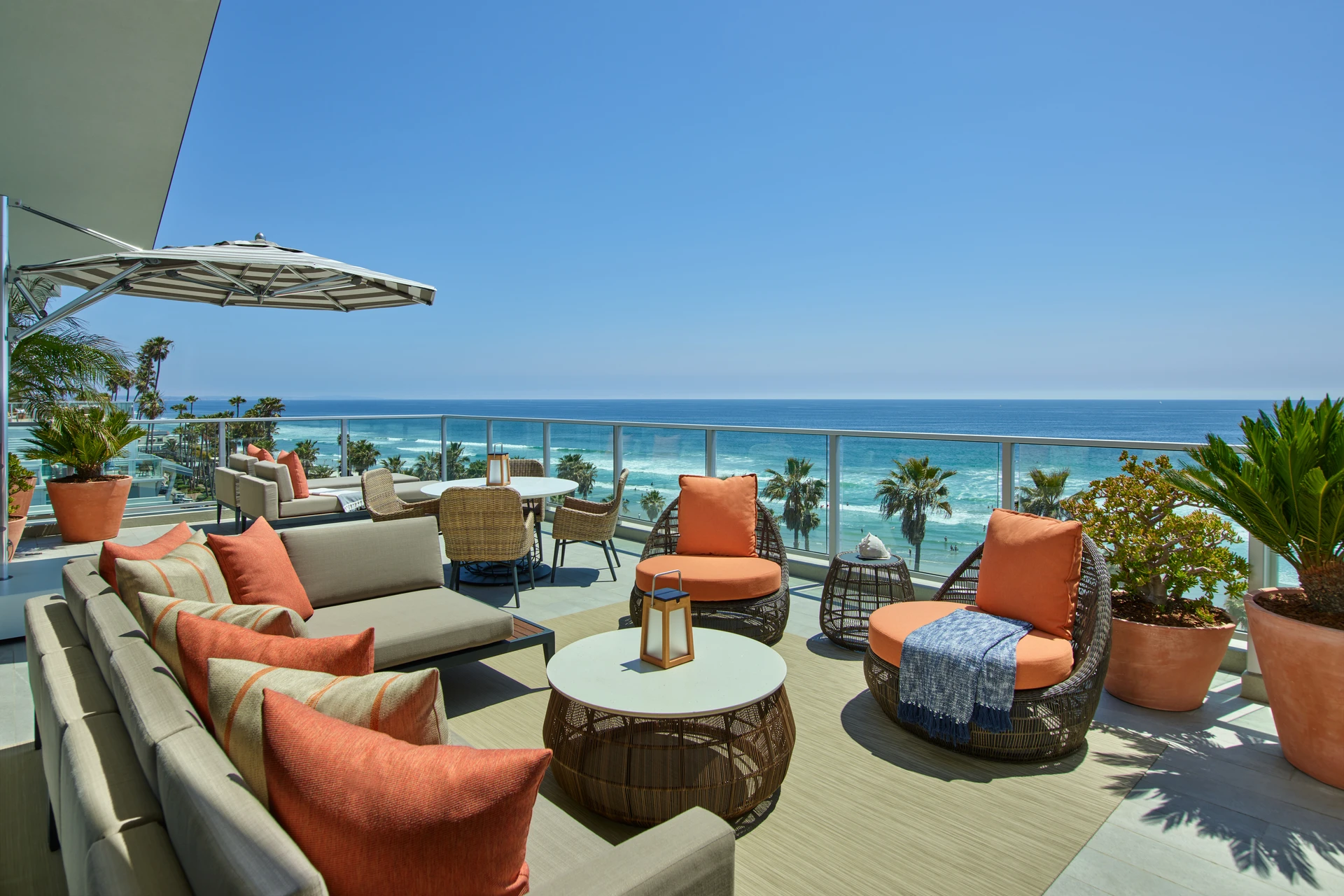 Estate Suite balcony with ocean views at The Seabird Resort