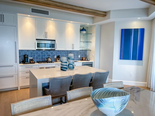 Kitchen area inside the Oceanfront Villa.