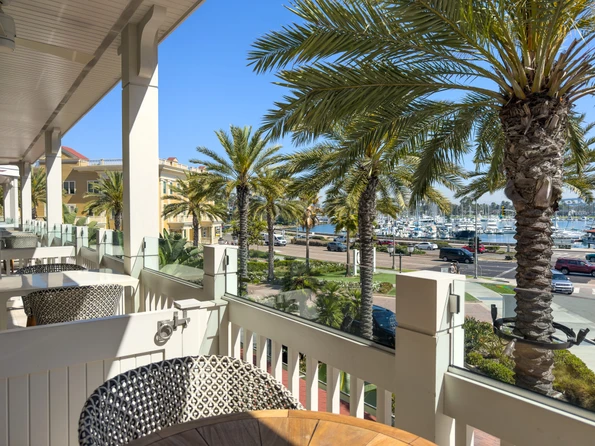 Bay View rooms and villas overlook Orange Avenue and San Diego Bay.