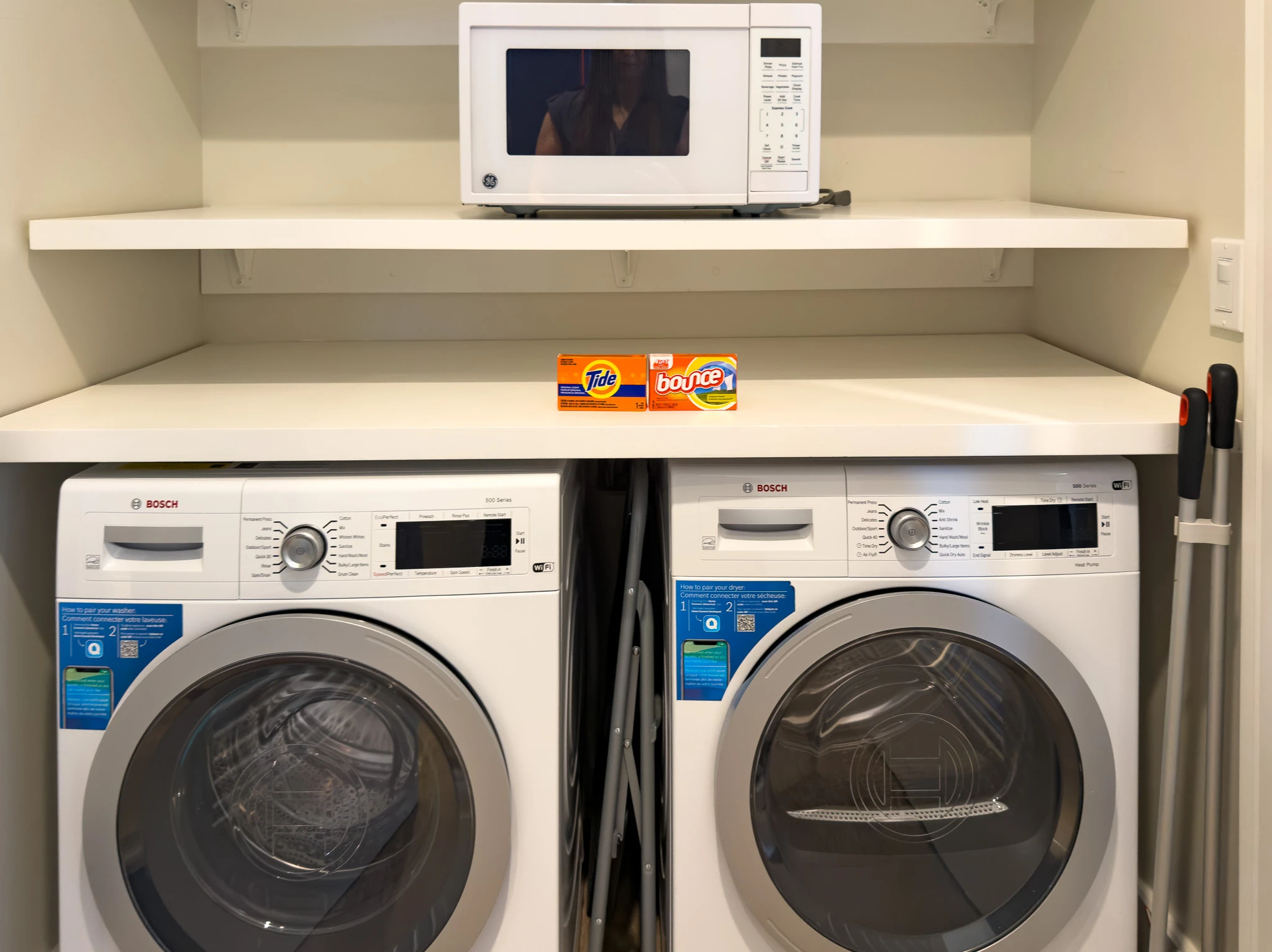 Full-size washer and dryer plus microwave at Shore House at The Del.