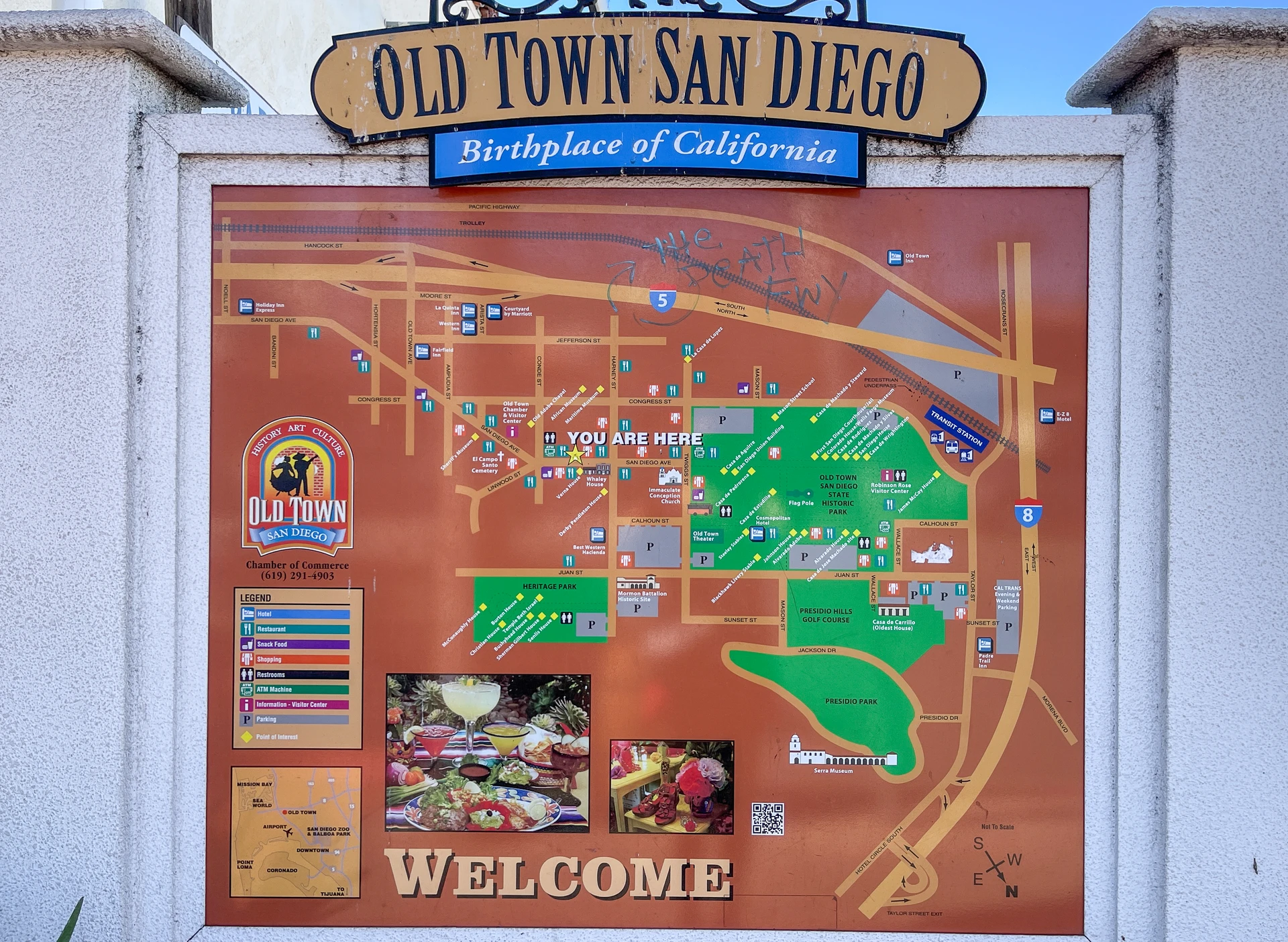 A map of Old Town San Diego.