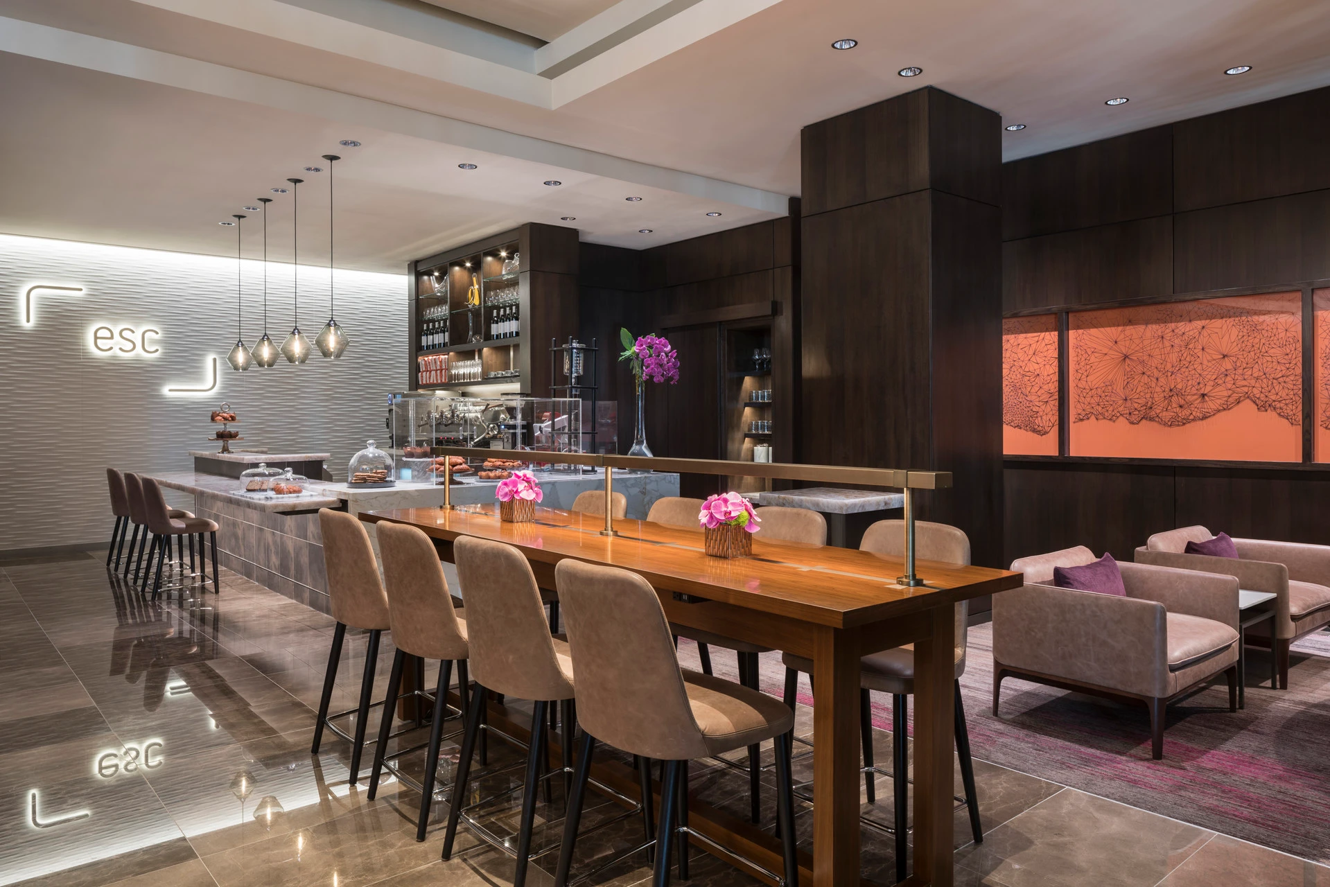 Esc coffee shop inside Four Seasons Silicon Valley at East Palo Alto.