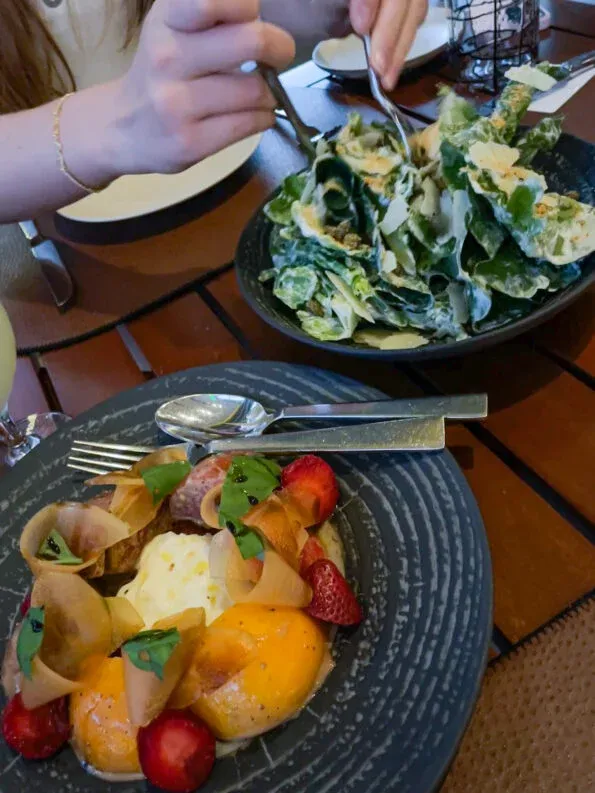 Burrata and kale salads at Quattro.