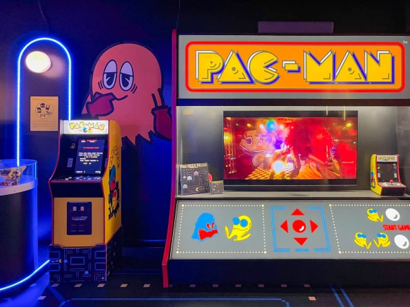 Vintage Pac-Man arcade game machines guests can play