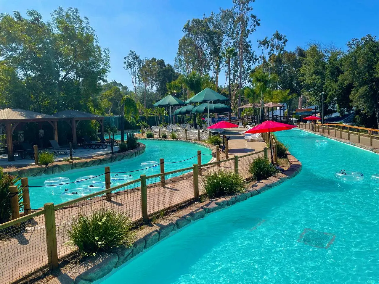 Lazy river with floating inner tubes at Raging Waters San Dimas.