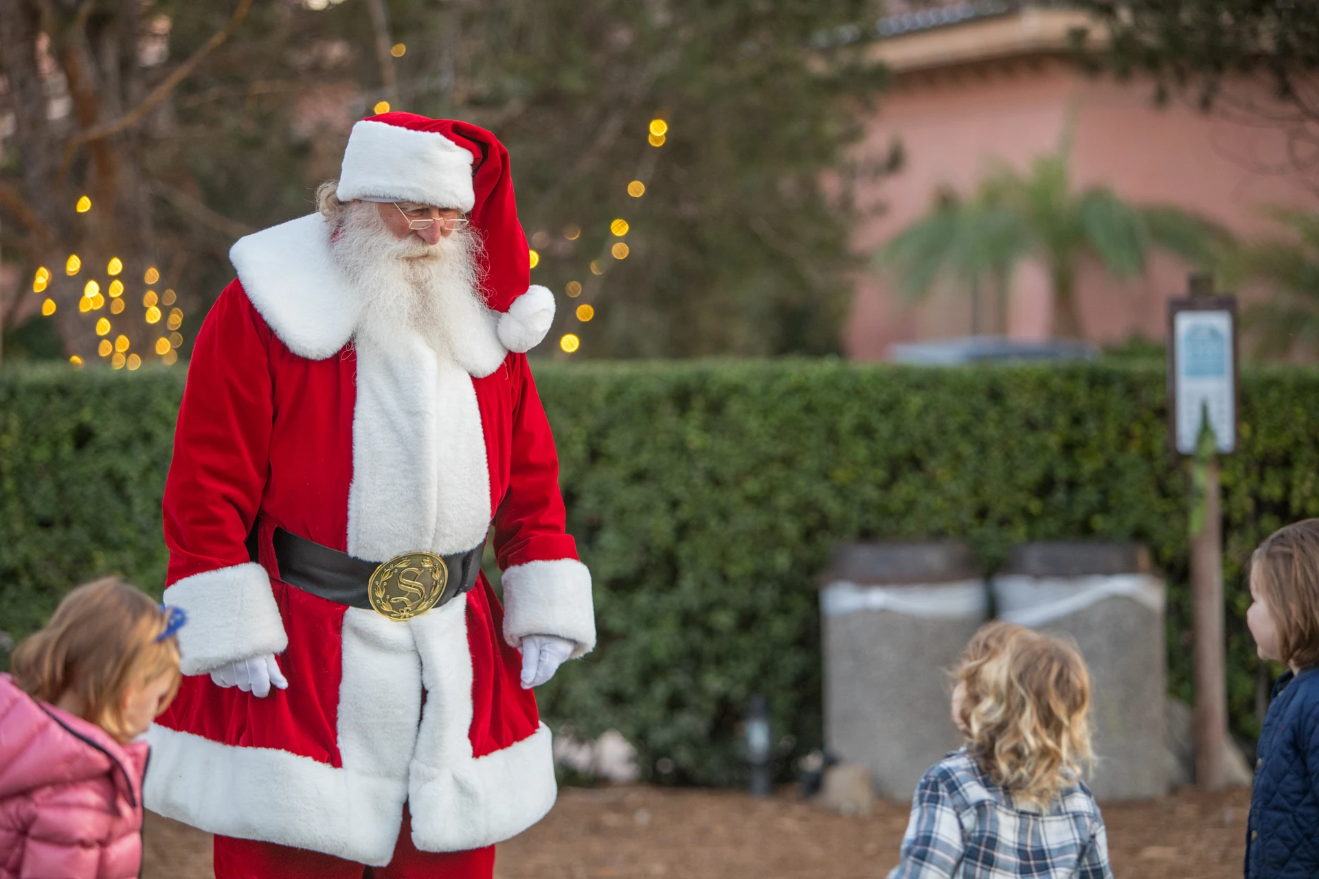 Santa meets kids at Fairmont Grand Del Mar.