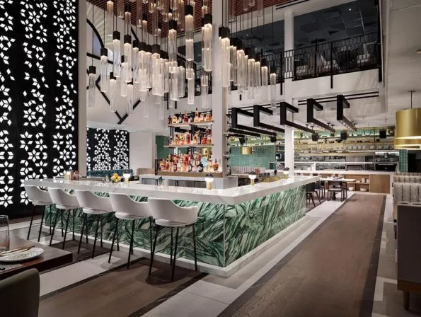 Dining room inside Huntress in downtown San Diego.