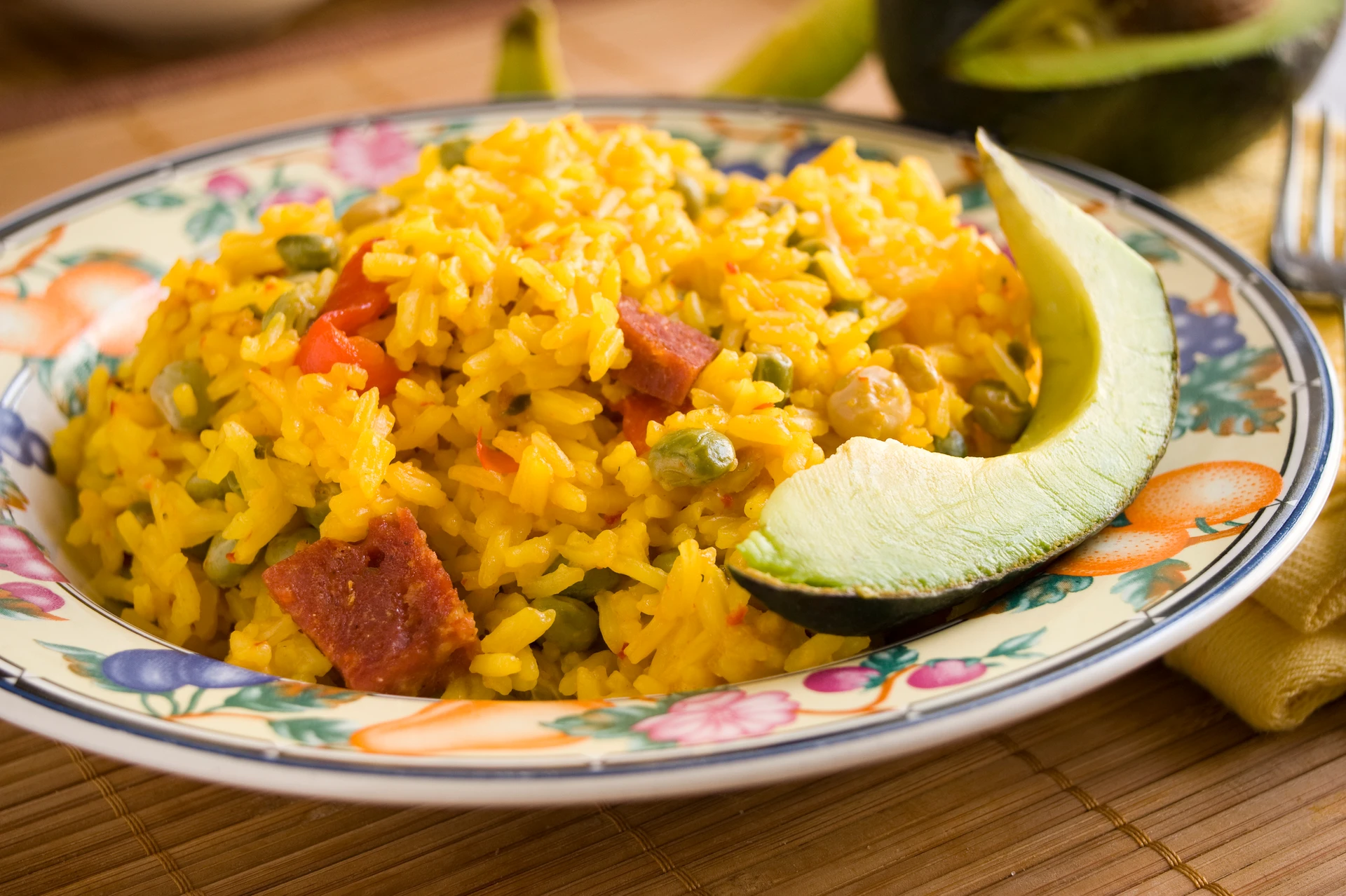 Arroz con gandules on a plate